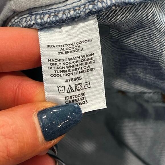 Made and Loved LOFT Modern Straight Jeans Denim Raw Hem Dark Wash Blue Sz 30/10 - Picture 10 of 13